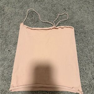 Free people Pink Ribbed Tank Top
